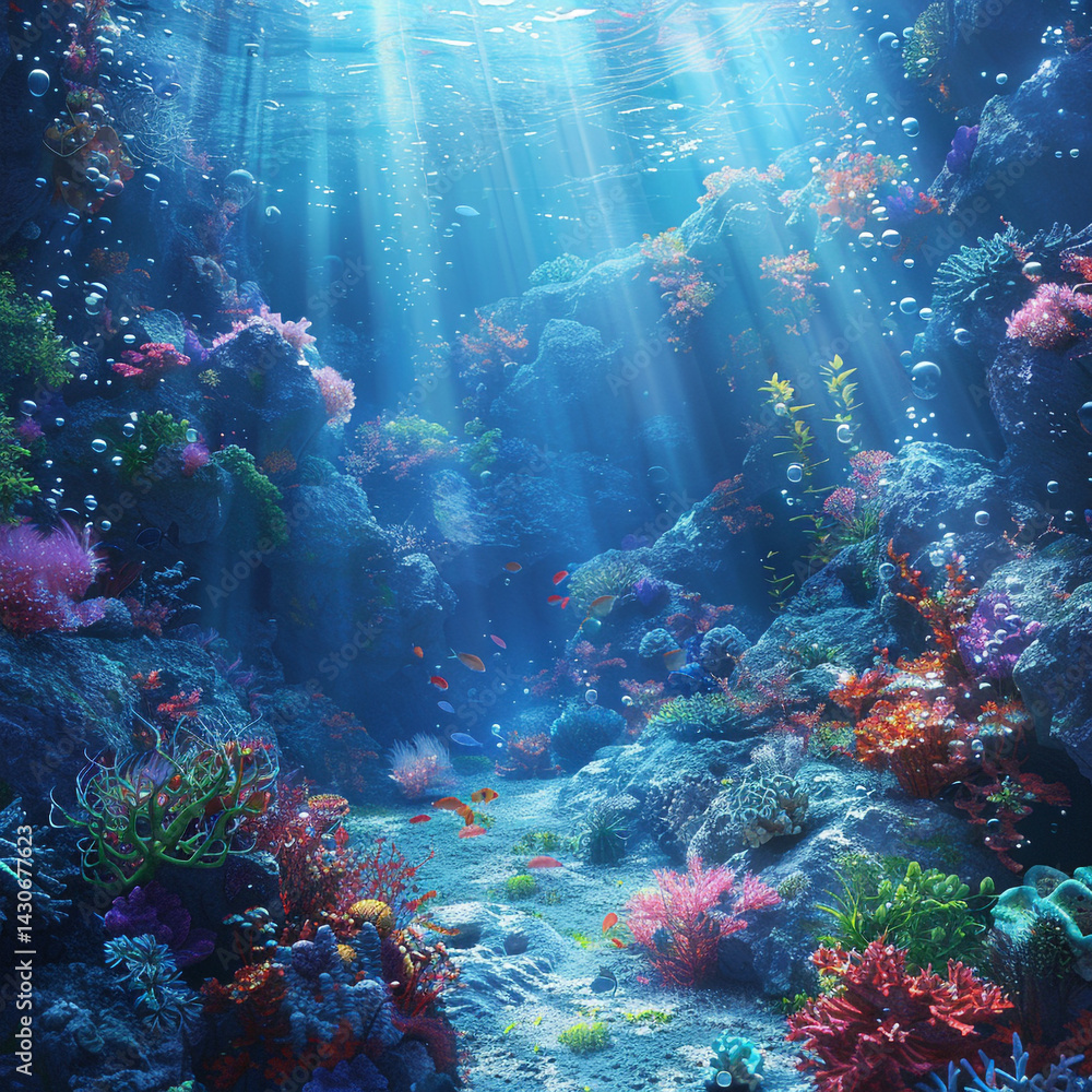 Fototapeta premium Worlds Underwater Vibrant Design Underwater Description