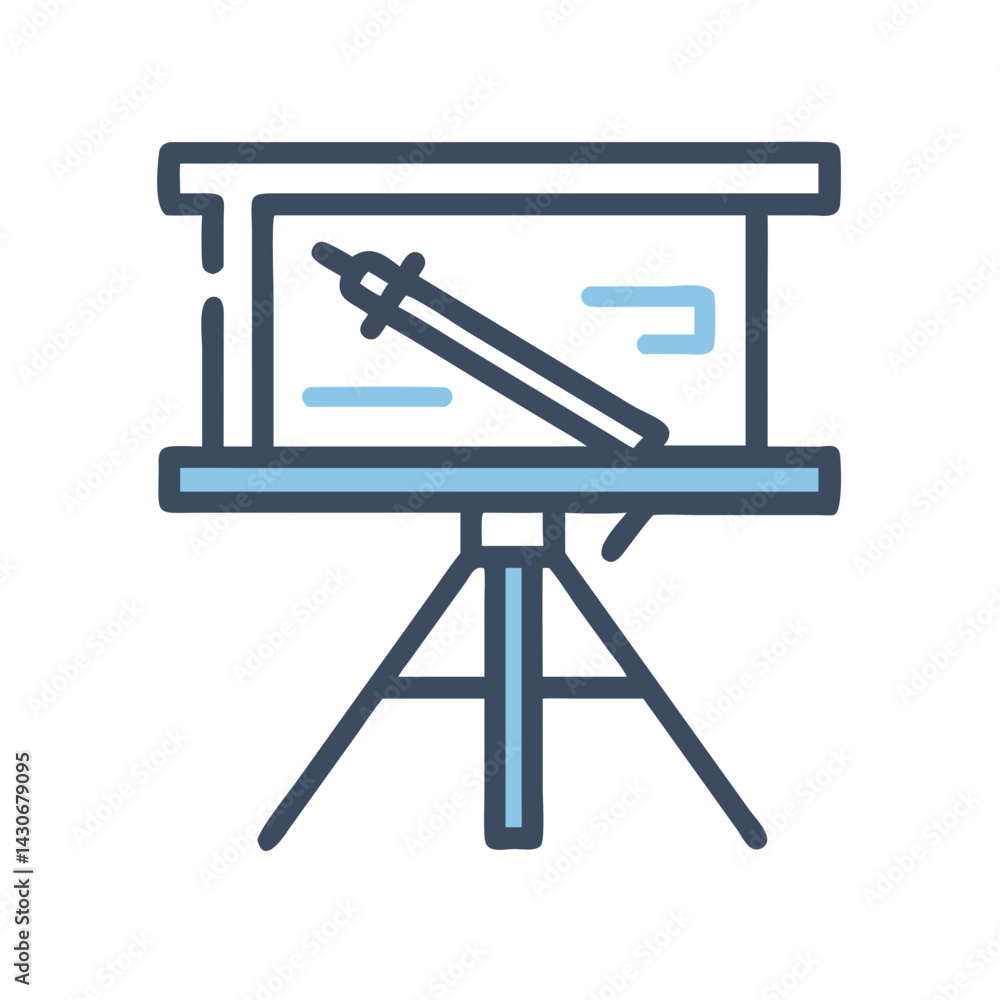 Flip Chart Presentation Meeting Training Business Icon Vector Flip Chart Presentation Meeting Training Business Icon Vector