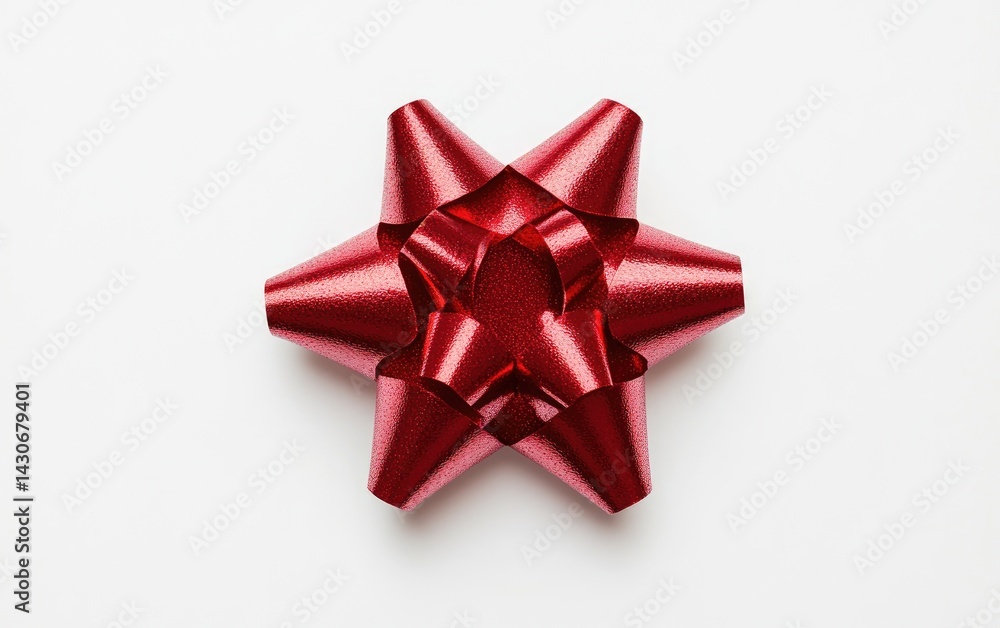 Red gift bow, star shape Red gift bow, star shape