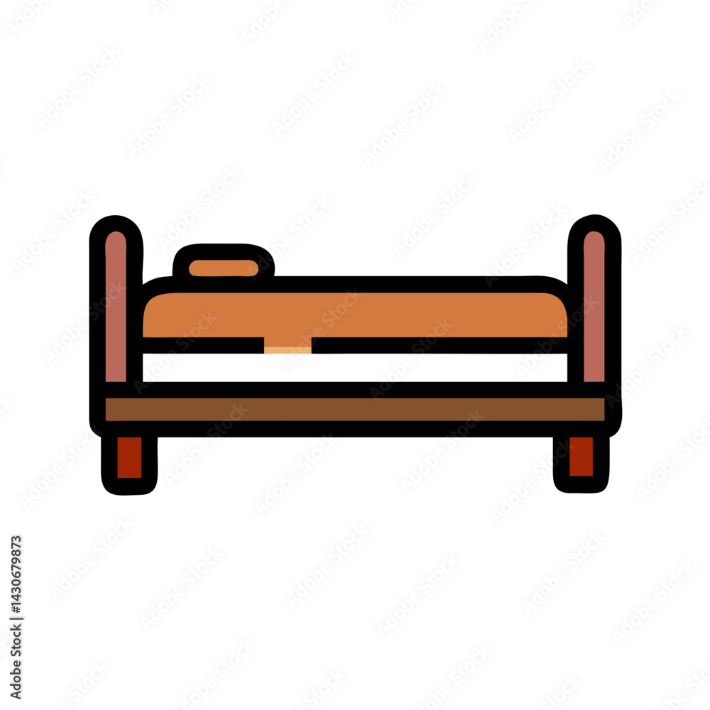 Minimalist Bed Design Icon on Black Background Design Minimalist Bed Design Icon on Black Background Design