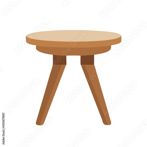 Cartoon wooden stool illustration on black background design
