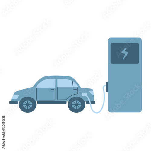 Charging an electric car - time taken. car at an electric charging point