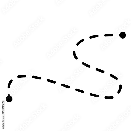 Route map dashed line silhouette