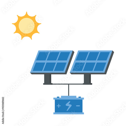 solar panel icon animation. battery icon