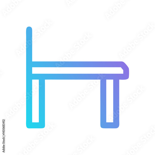 Gradient Outline Chair Icon on Black Background Design