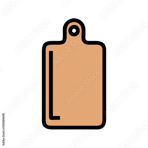 Modern Cutting Board Icon Isolated on Black Background