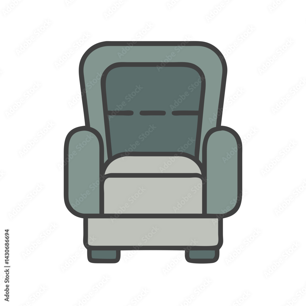 Comfortable armchair illustration icon on black background vector Comfortable armchair illustration icon on black background vector