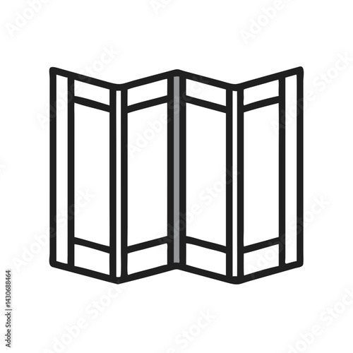 Minimalist Folding Screen Room Divider Interior Design Icon