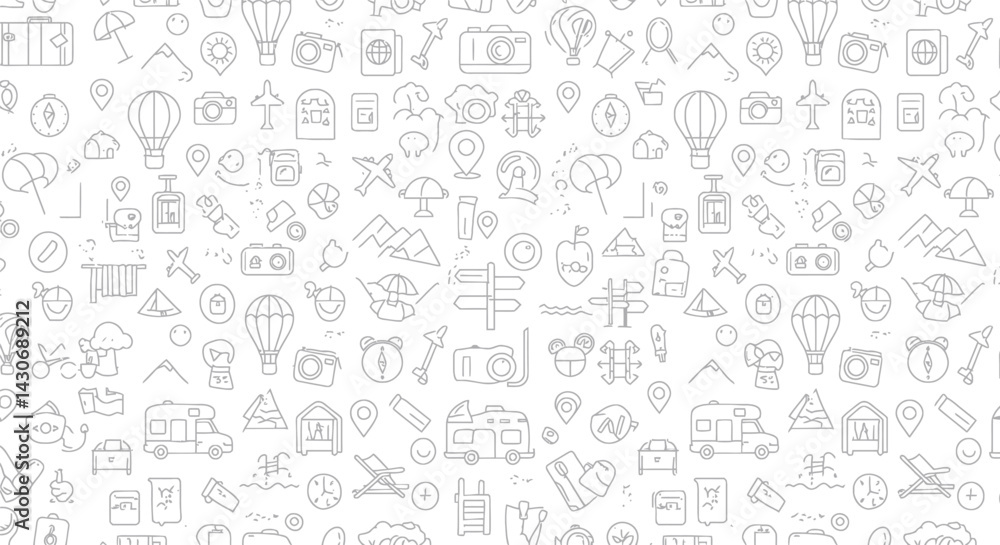 Seamless Travel and Tourism Icon Pattern Seamless Travel and Tourism Icon Pattern