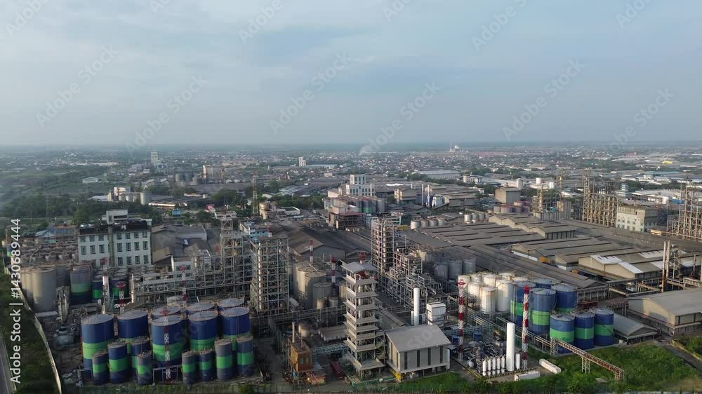 Palm Oil Refinery and Factory in Medan, Indonesia – Drone Footage Palm Oil Refinery and Factory in Medan, Indonesia – Drone Footage