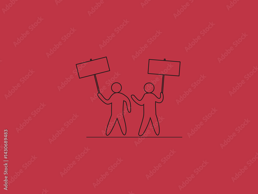 Fototapeta premium a minimalist black line drawing of two figures standing