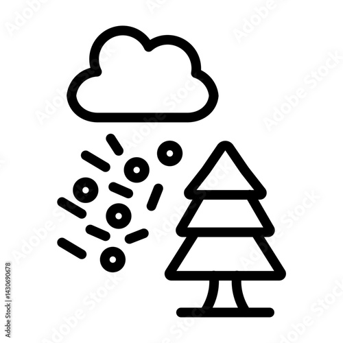 Blizzard Vector Line Icon Design