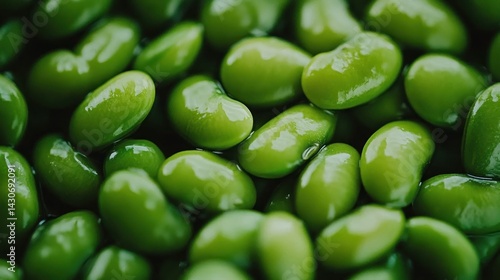 Wallpaper Mural Close-up of many vibrant green soybeans Torontodigital.ca