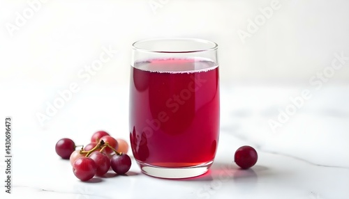 glass of grape juice on a white background