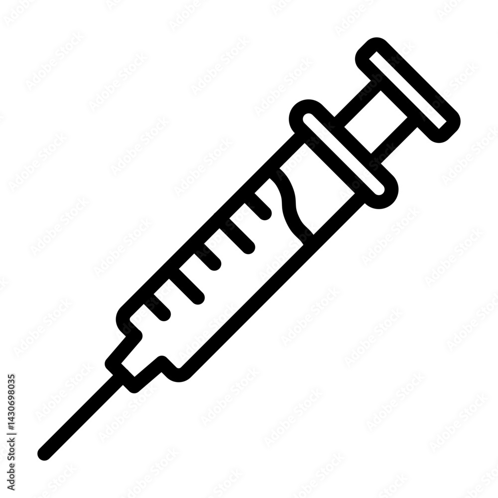 Syringe Vector Line Icon Design Syringe Vector Line Icon Design
