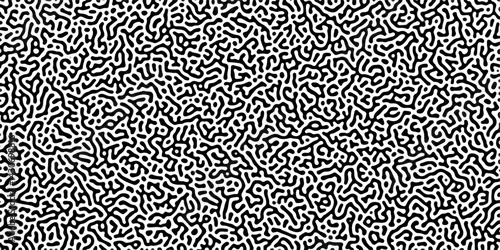 Organic seamless patterns with rounded lines Diffusion reaction background. Monochrome background of natural organic forms motion. Overlay template abstract Turing organic wallpaper background.