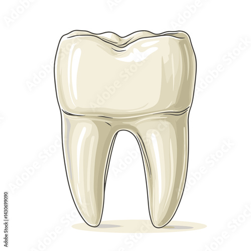 Vector illustration of a premolar tooth as a concept of dental examination teeth, dental health and hygiene