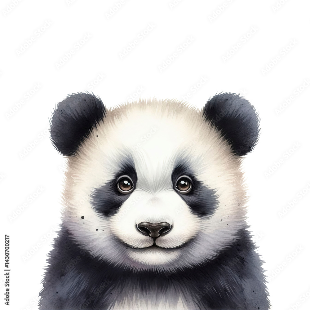 Fototapeta premium oso panda estilo acuarela. fondo transparente. png