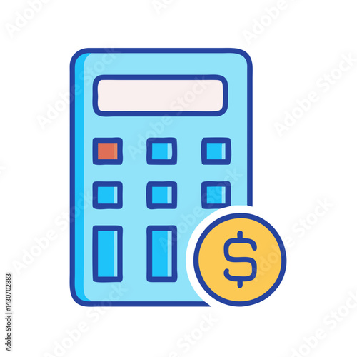 Calculator with Dollar Sign, Financial Accounting Concept