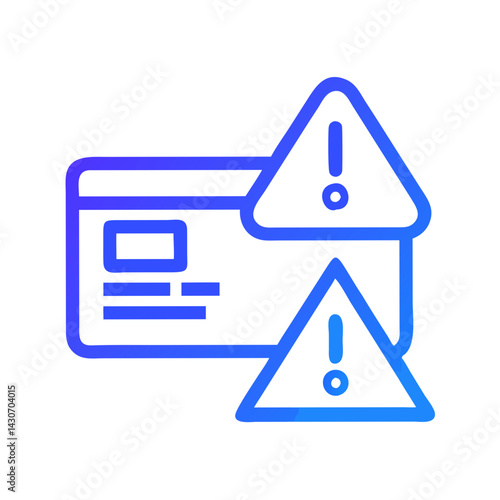 Credit card fraud alert icon vector illustration