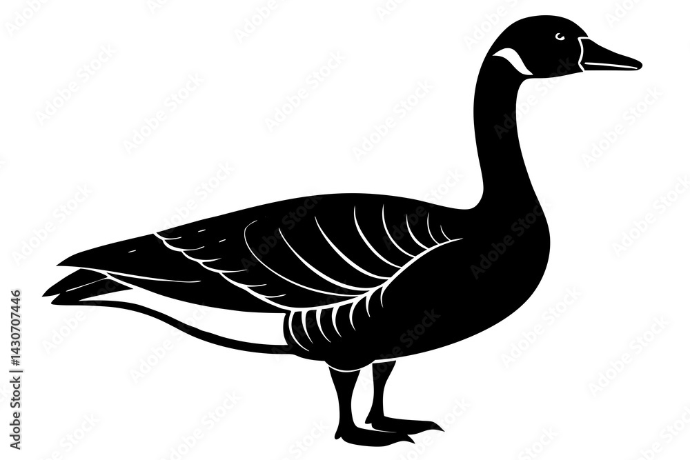 goose silhouette vector on white background goose silhouette vector on white background