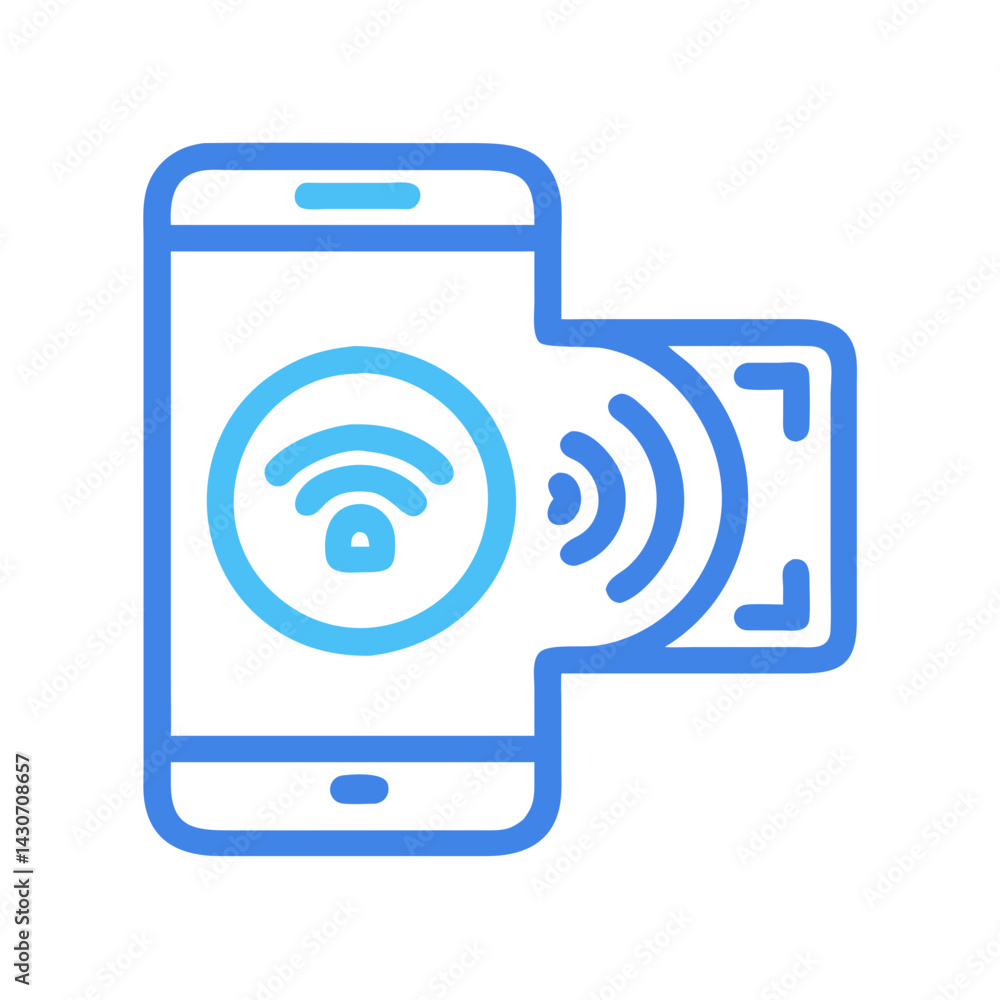 Mobile Payment with NFC or Contactless Technology Icon Mobile Payment with NFC or Contactless Technology Icon