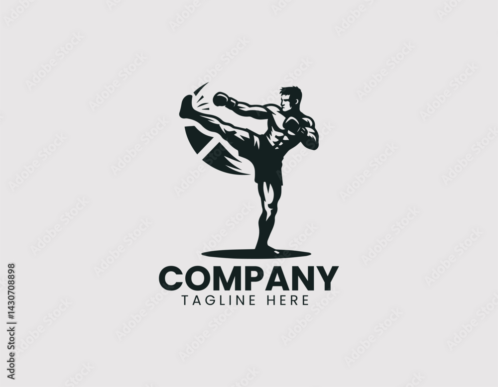 Fototapeta premium Taekwondo Athlete Kick logo Illustration 