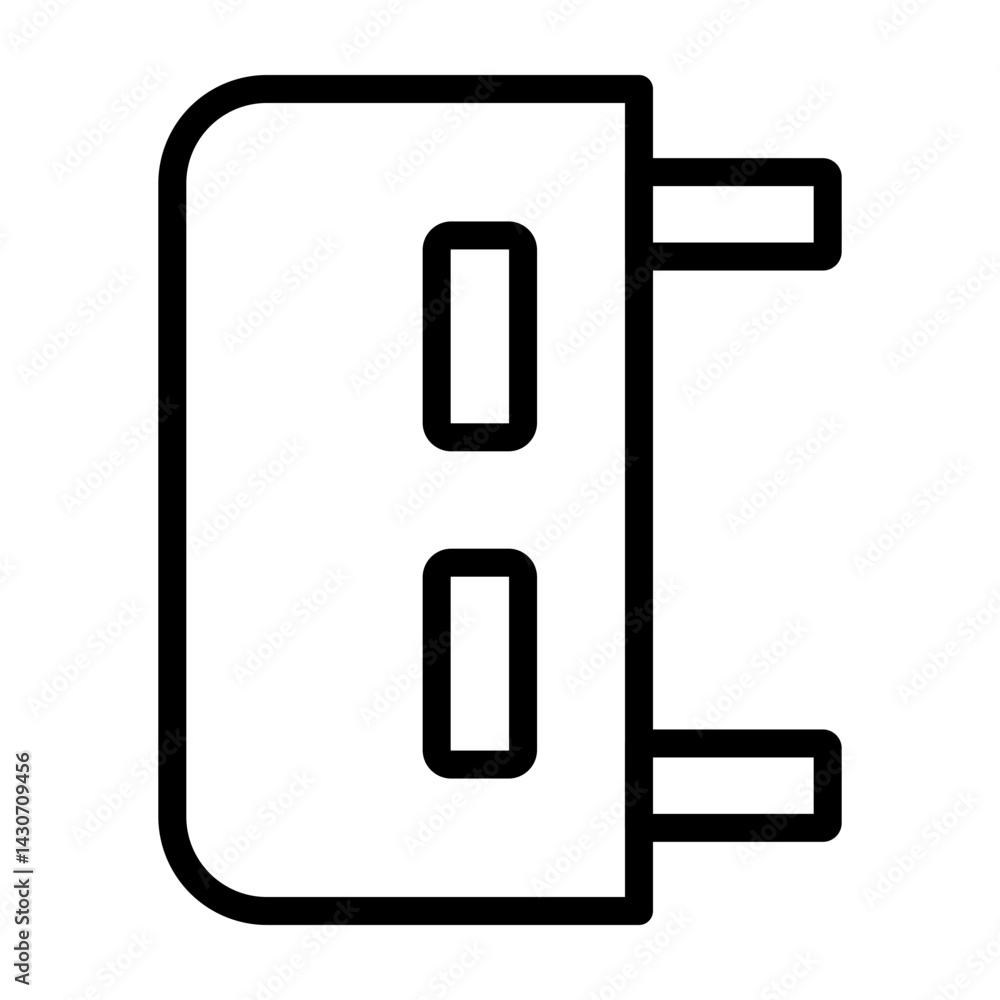 Travel Adapter Vector Line Icon Design Travel Adapter Vector Line Icon Design