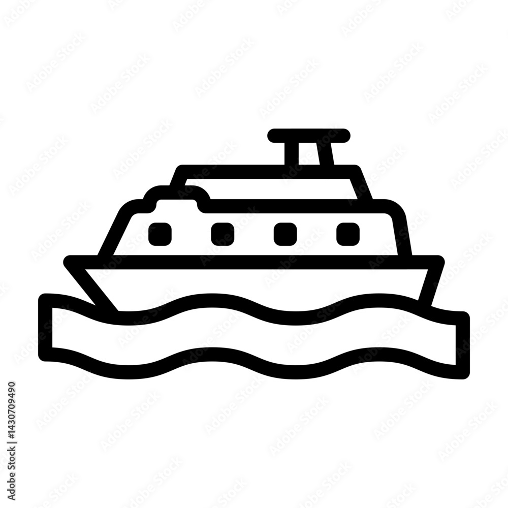 Ferry Vector Line Icon Design Ferry Vector Line Icon Design