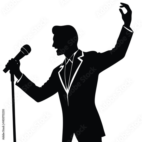 man with microphone.