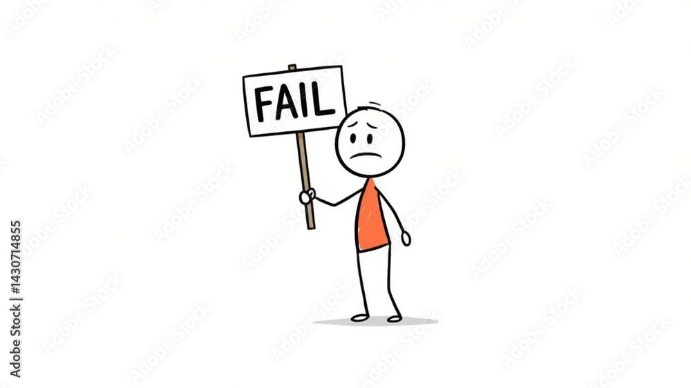 Simple stick figure showing disappointment and failure Simple stick figure showing disappointment and failure