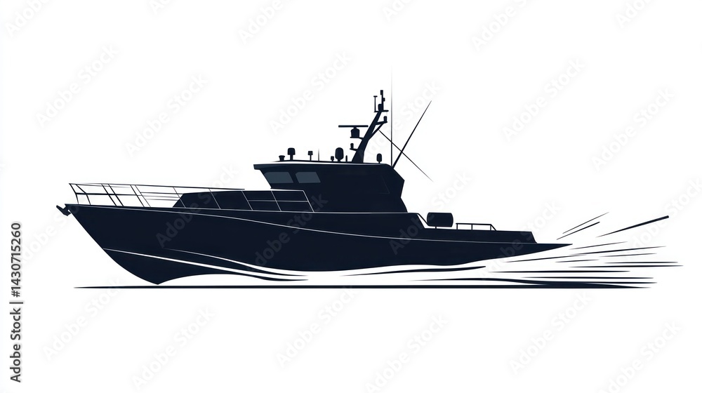 Silhouette of a fast patrol boat Silhouette of a fast patrol boat