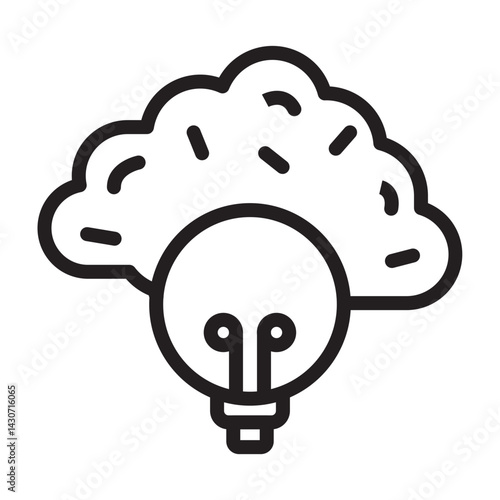 Brainstorming Vector Line Icon Design