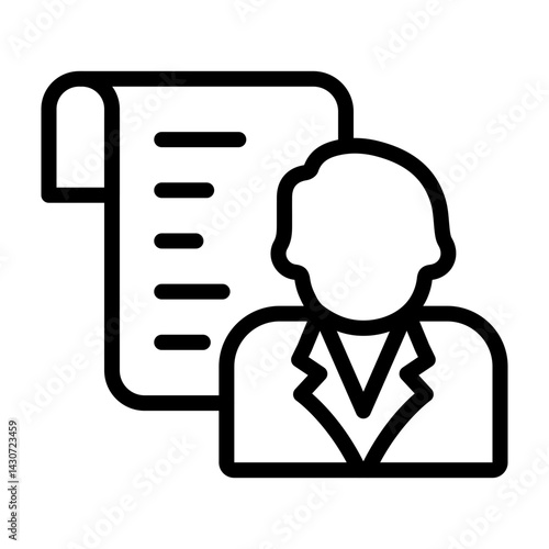 Debtor Vector Line Icon Design