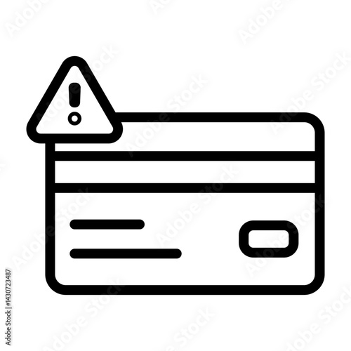 Credit Card Debt Vector Line Icon Design
