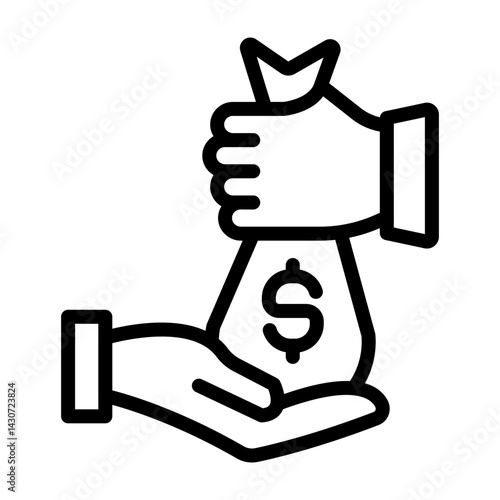 Debt Vector Line Icon Design