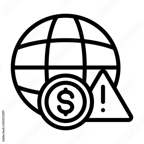 Financial Meltdown Vector Line Icon Design