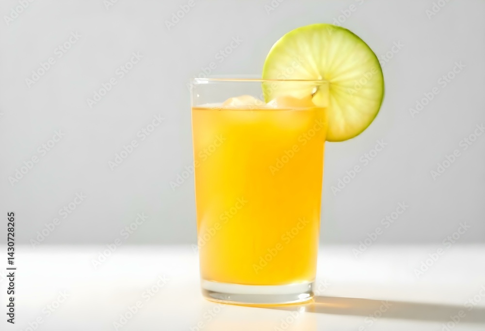 glass of Apple juice on a white background glass of Apple juice on a white background