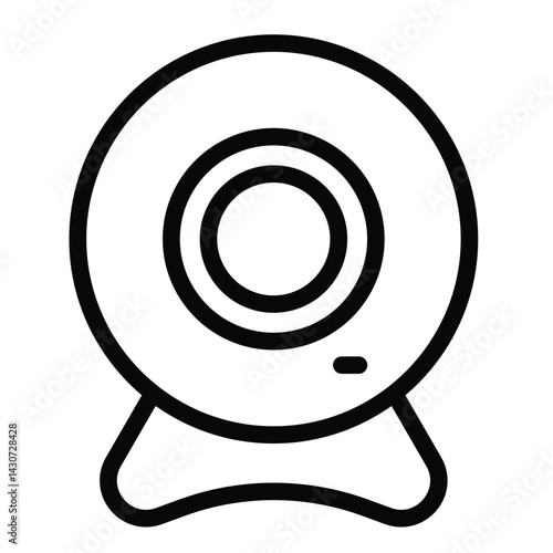 Web camera line icon, remote work concept. Vector graphics. Video call recording device for online conference sign on white background, style mobile or design.