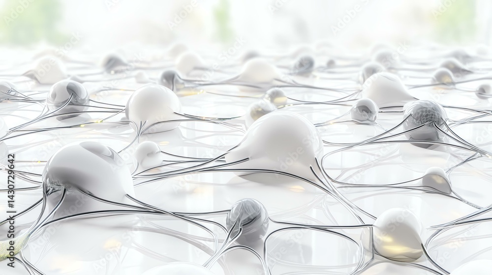 Fototapeta premium AI-generated visual art Abstract neural network design in soft colors. algorithmic art vision