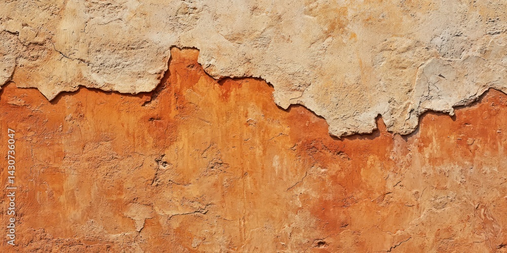 Fototapeta premium A natural terracotta-colored clay wall with subtle texture variations
