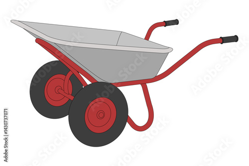 Garden wheelbarrow Vector illustration isolated on white.