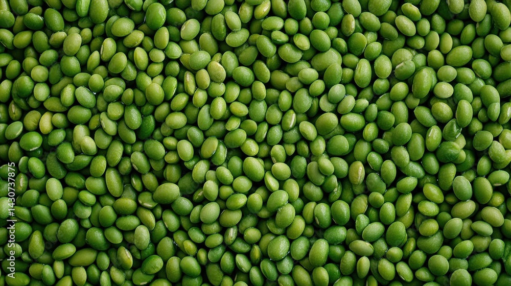 Close-up view of many green soybeans Close-up view of many green soybeans
