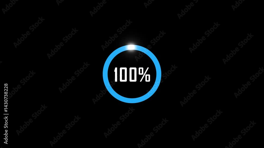 Blue Loading Circle Animation On Black Background Blue Loading Circle Animation On Black Background