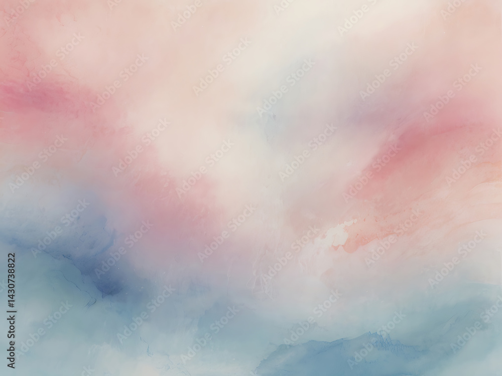 Obraz premium Soft Watercolor Abstract Background with Pink Blue Blend Design Texture Splash Effect ai
