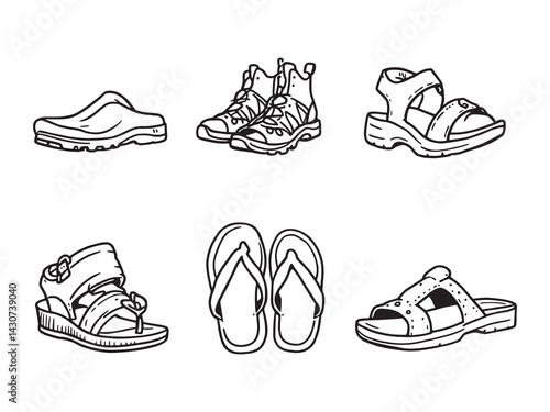 sandals art unique design for trendy footwear enthusiasts illustration