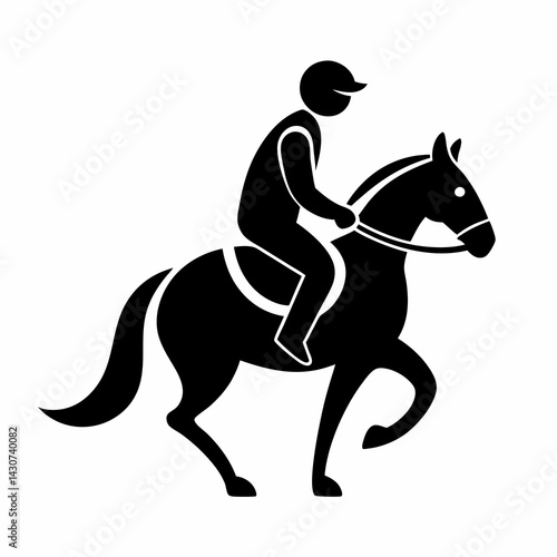 Equestrian Horseback Riding Silhouette Vector Artwork Of A Person And Horse