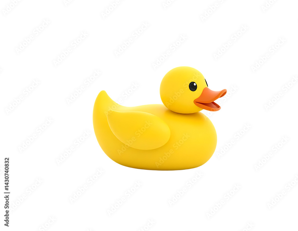 3D Cartoon Rubber Duck on Transparent Background 3D Cartoon Rubber Duck on Transparent Background
