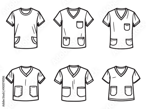 scrubs art clean and modern healthcare line illustration for branding