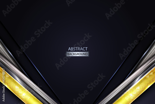 Elegant Abstract Black Gold And Silver Background Vector